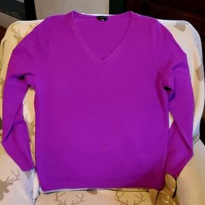 Talbots purple v-neck cashmere sweater